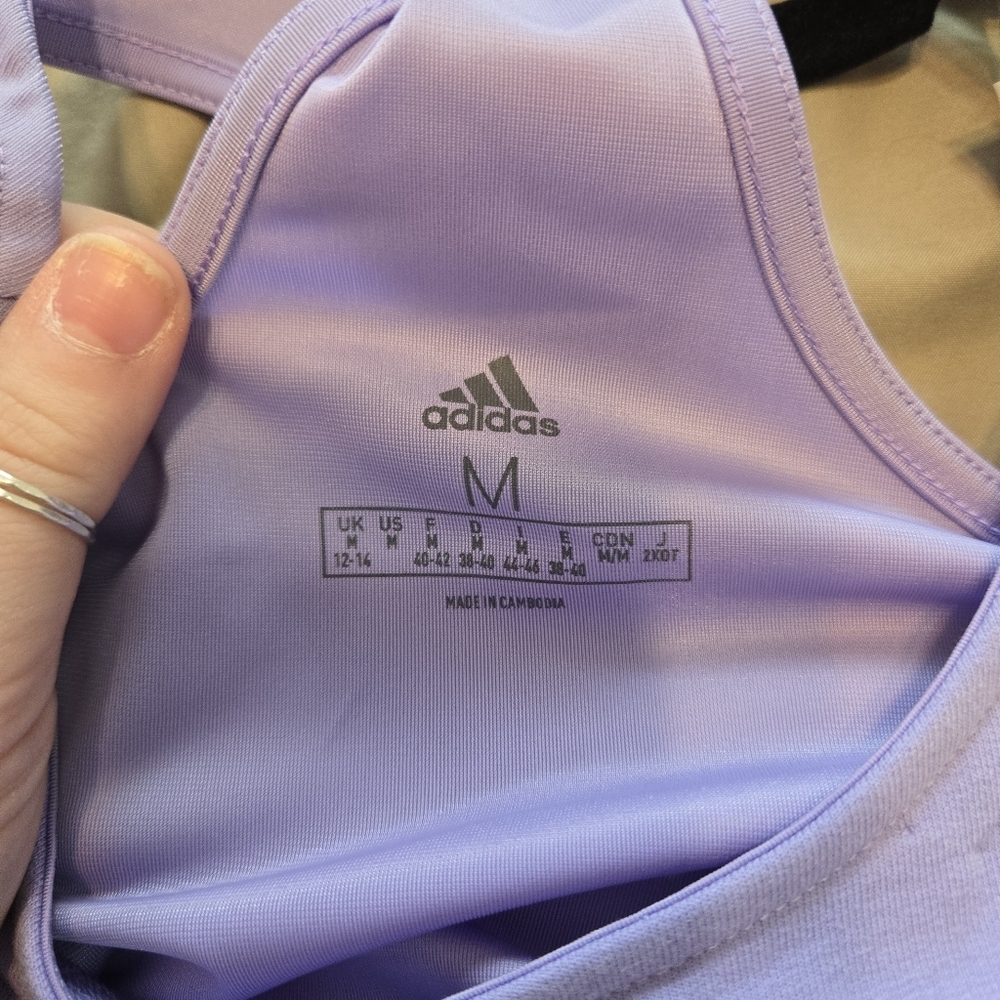 Adidas Women's M adidas x Zoe Saldana Collection Tank Dress Lavander - Picture 4 of 6